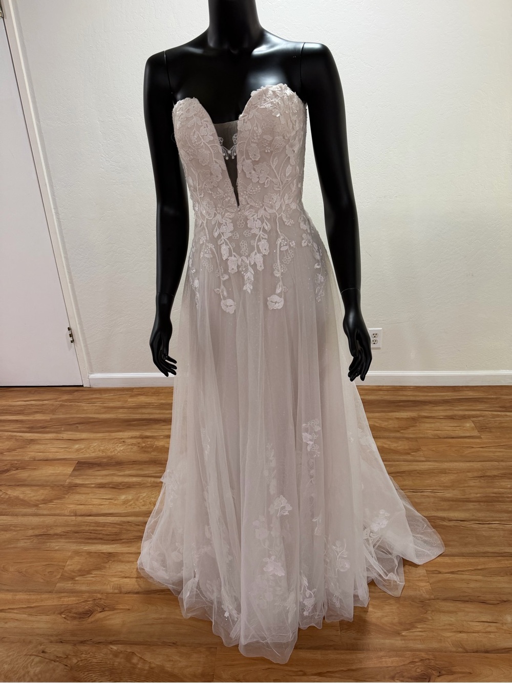 Lillian West 66175 Wedding Dress NWOT Size 10 Ivory Sand Nude